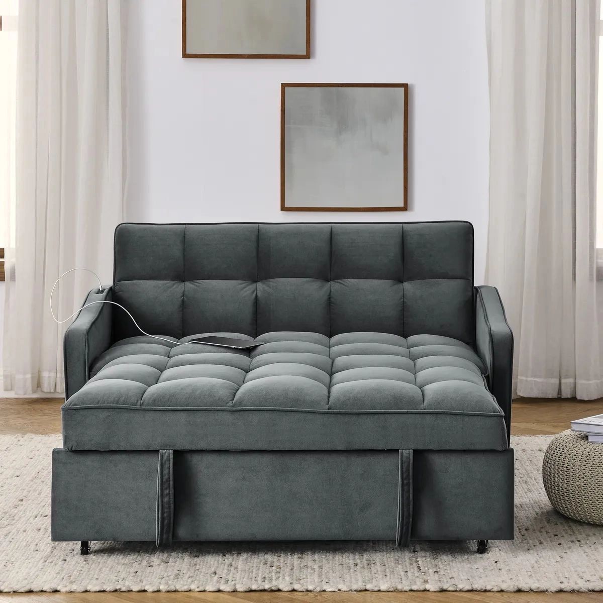 15 Collection Of Finding Your Perfect Convertible Gray Loveseat Sleeper ... pertaining to Beyan Signature Munich 65" Microfiber Convertible Sleeper Loveseat In Dark Gray