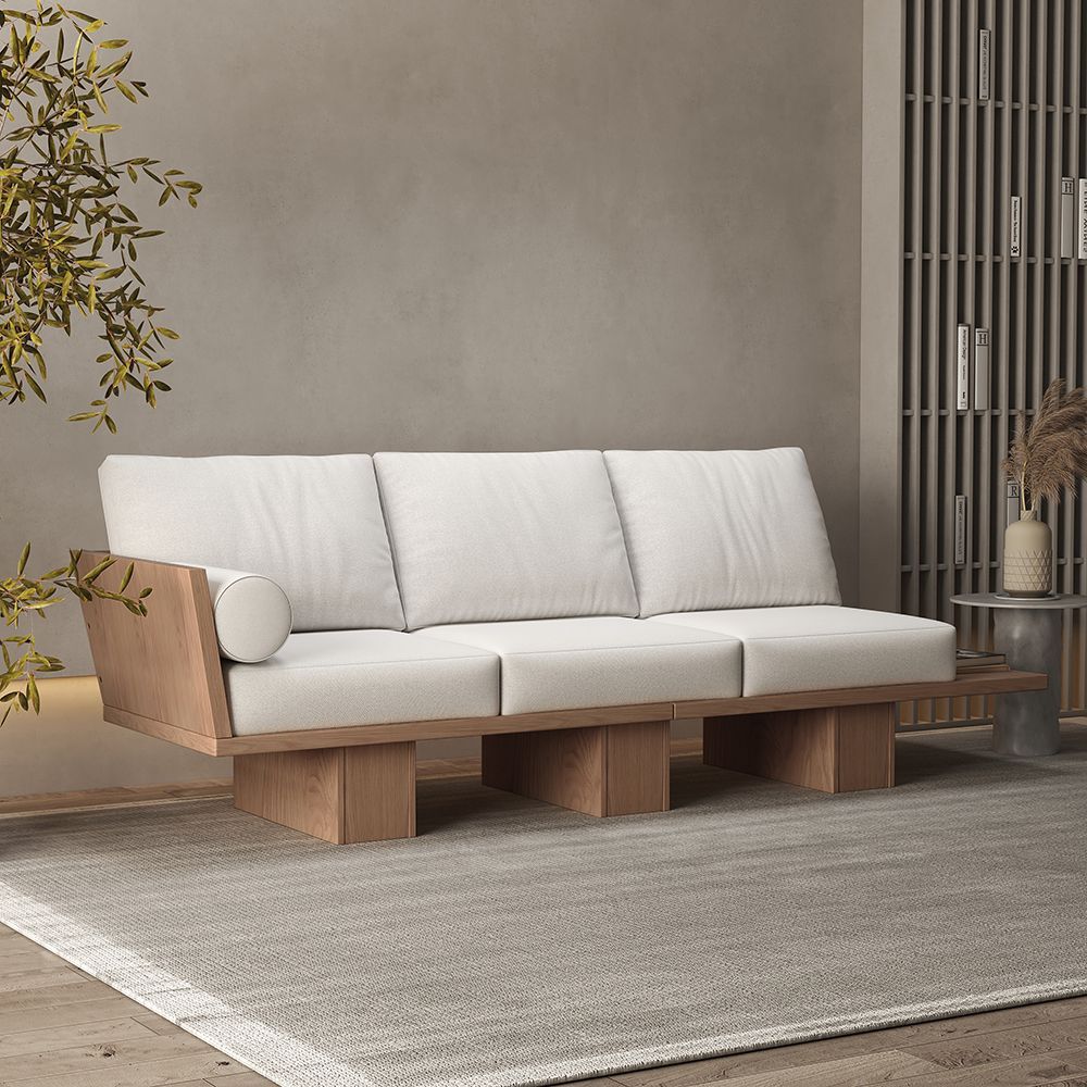2460Mm Walnut Japandi Solid Wood Living Room Sofa 3-Seater Cotton ... in Maximizing comfort and functionality in modern furniture