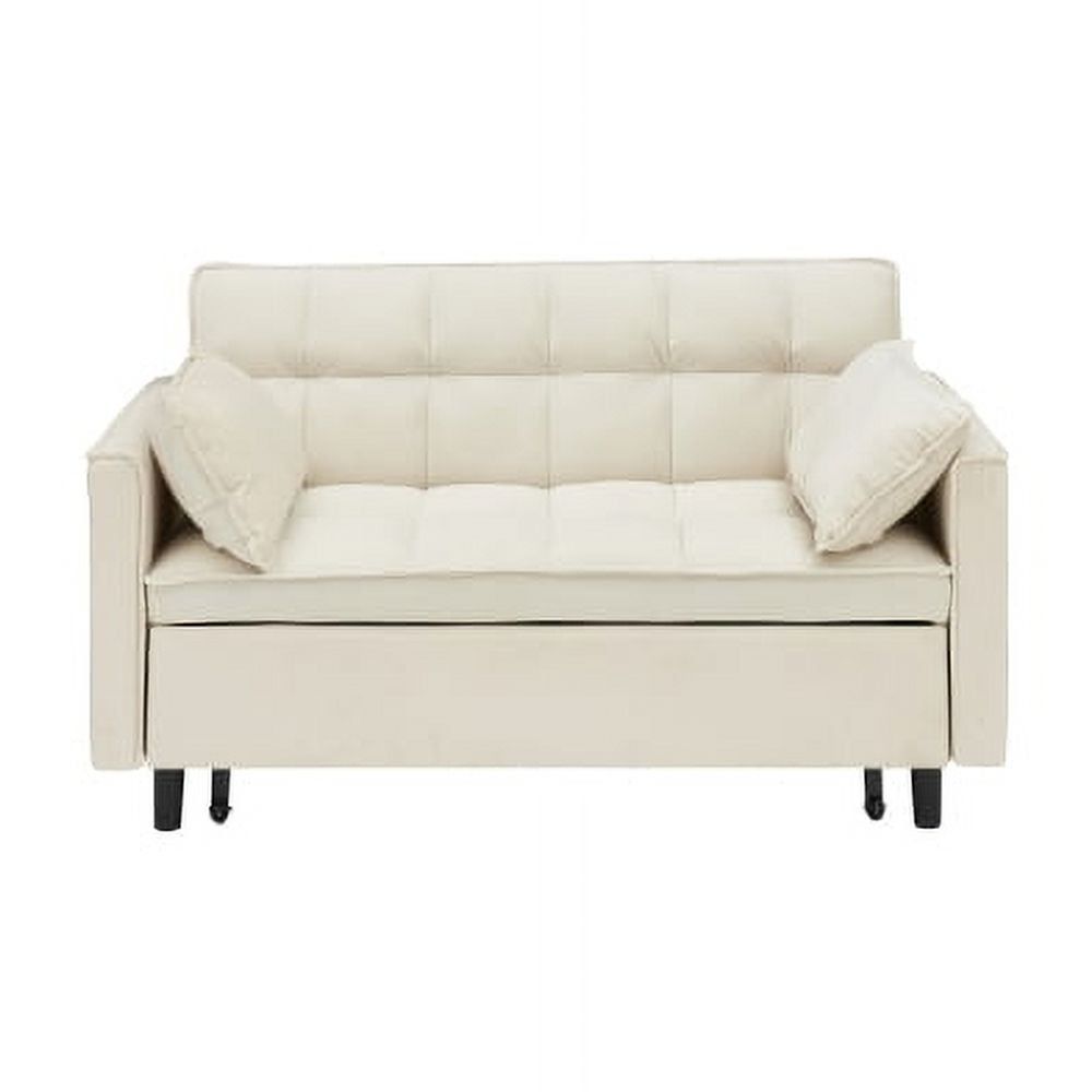 3 In 1 Convertible Sleeper Sofa Bed, Modern Velvet Loveseat Futon Sofa ... with regard to Your Questions Answered About the Gewnee Loveseat Futon Pullout Bed