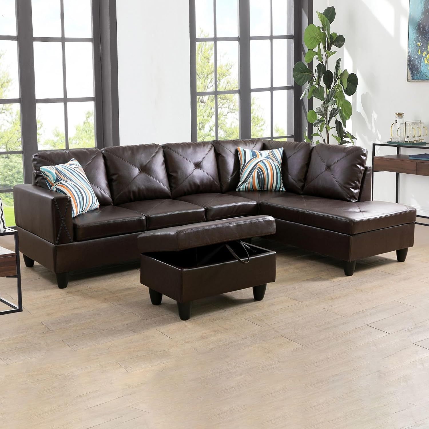 3-Piece Faux Leather L-Shaped Sectional Sofa Set Philippines | Ubuy for Maximizing Seating Comfort Through Strategic Tufting and Material Choices