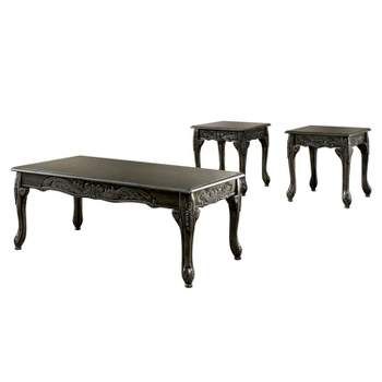 3Pc Roma Occasional Table Set Dark Gray/Chrome - Steve Silver Co. : Target for Integrating the Roma 3-Piece Occasional Table Set into Your Home Decor