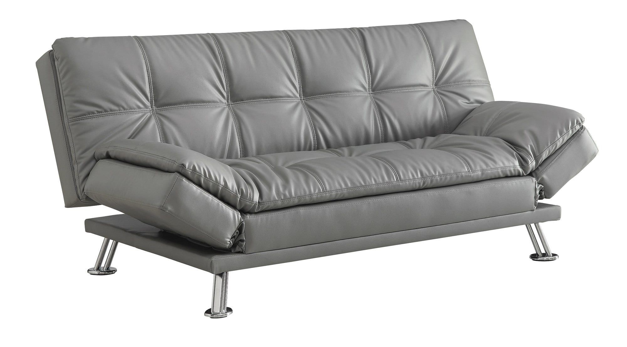 500096 Dilleston Tufted Back Upholstered Sofa Bed Grey - Luchy Amor ... within Upholstered Sofa Bed With Adjustable Armrests, Gray