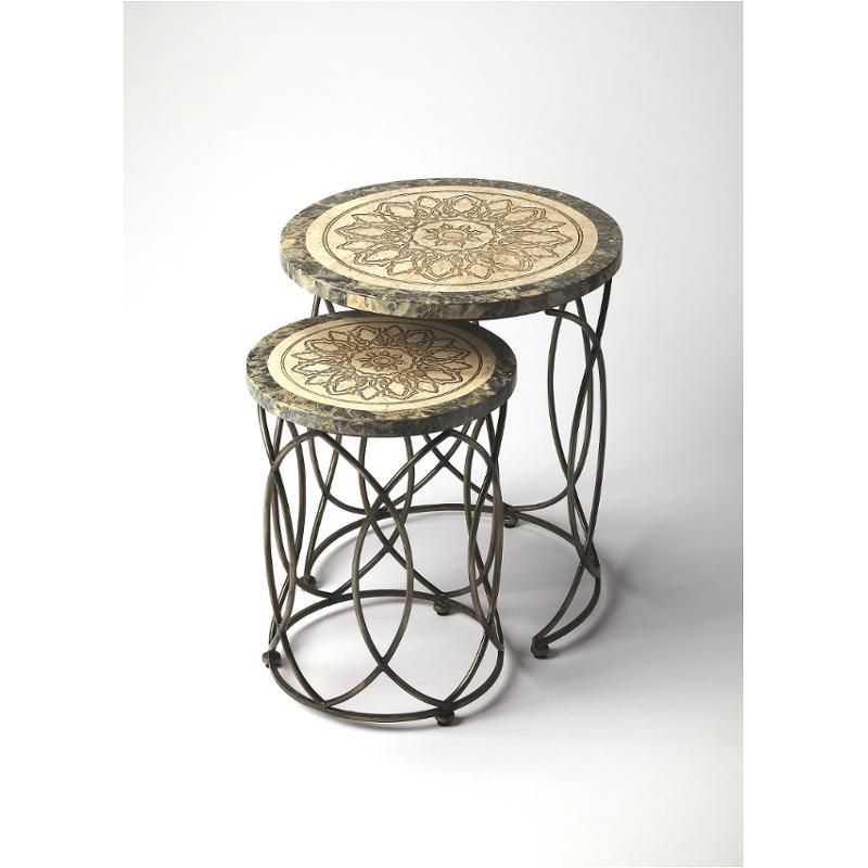 6094025 Butler Specialty Company Accent Furniture Nesting Tables for Butler Specialty Company, Lenny 2 Piece Glass Nesting Tables, Gold