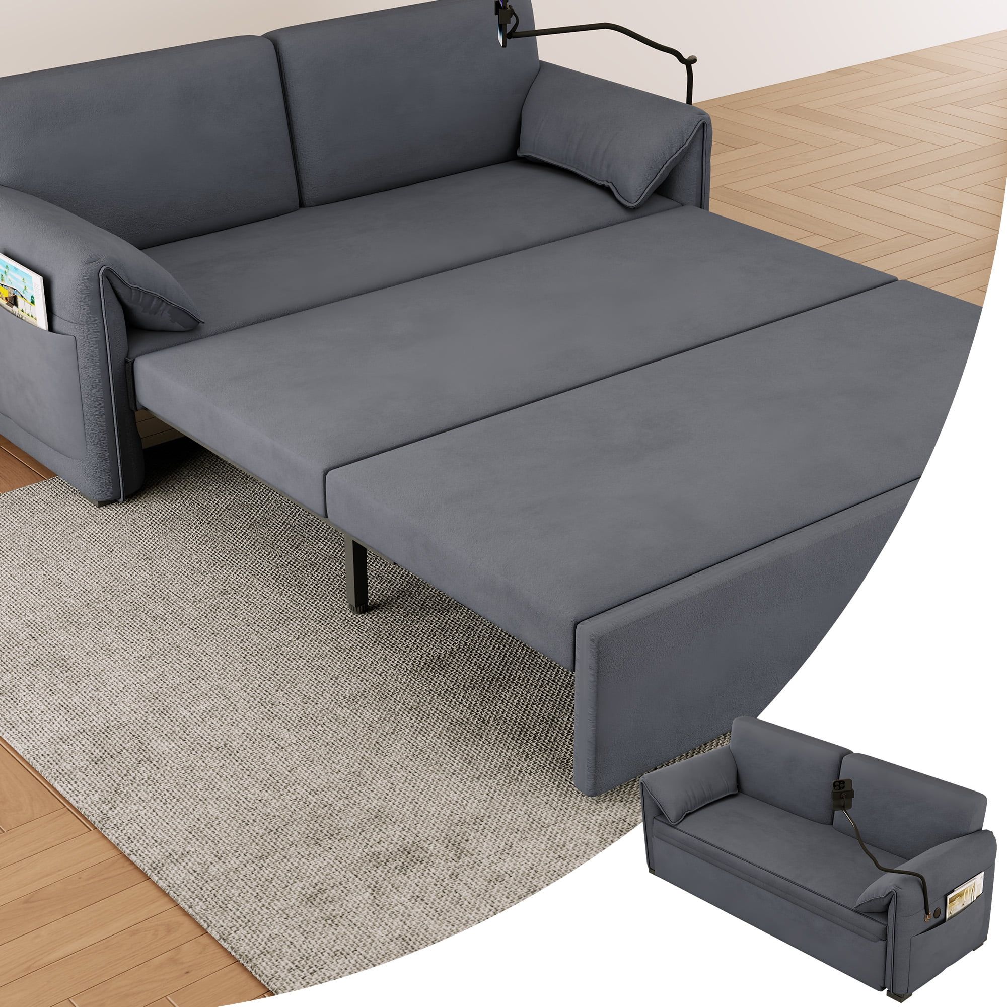 63&amp;quot;Queen Size 3 In 1 Convertible Sleeper Sofa Couch Bed,Pull Out Sofa ... throughout The Hidden Benefits of Owning a Gewnee 3 in 1 Convertible Sleeper Sofa for Family Homes