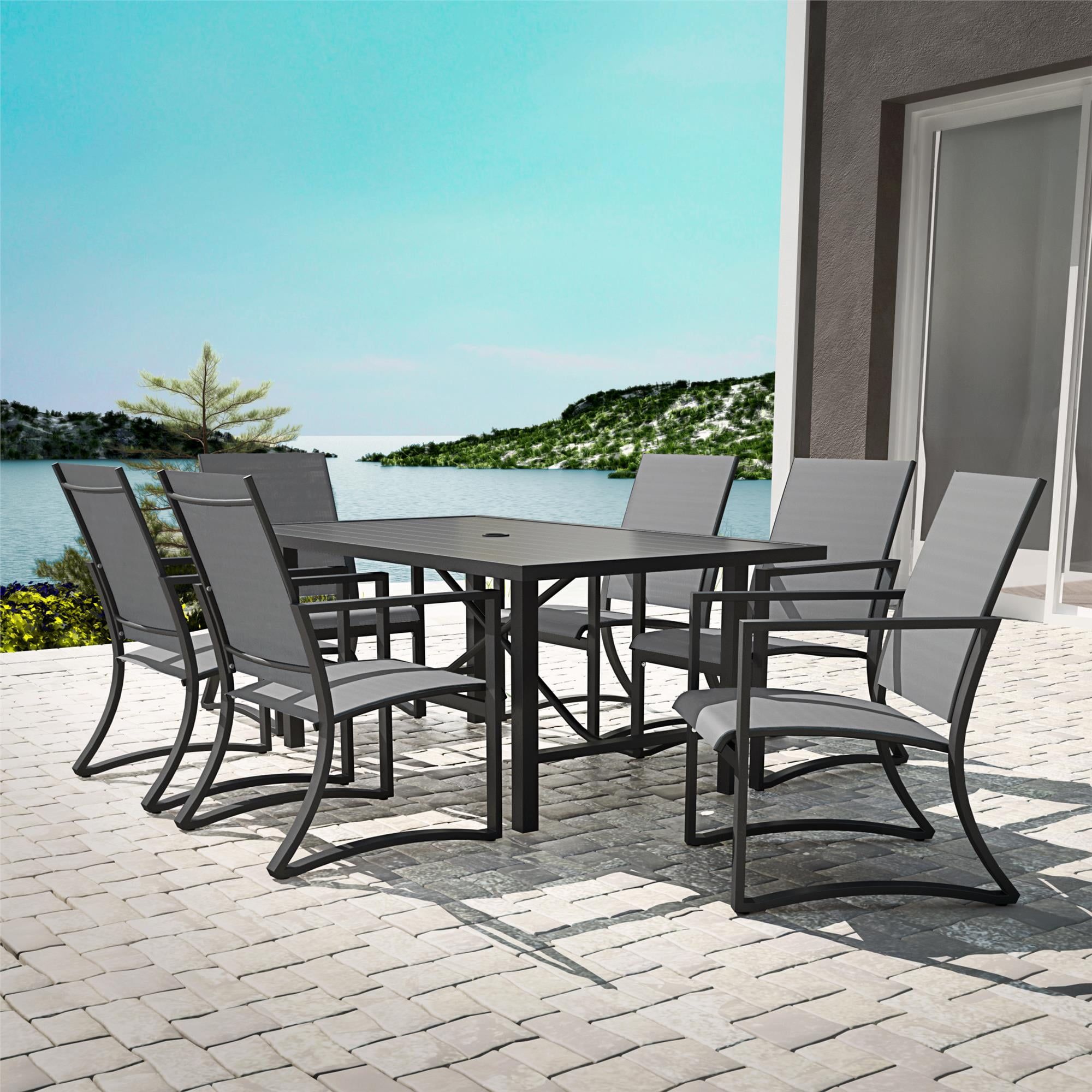 7 Piece Outdoor Dining Set Dining Outdoor Piece Patio Furniture Sets ... with regard to Maximizing outdoor entertaining with quality dining set considerations