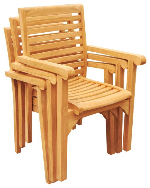 7-Piece Outdoor Teak Dining Set: 69" Folding Table, 6 Hari Stacking Arm ... pertaining to 7-Piece Outdoor Teak Dining Set, 69" Table, 6 Lua Stacking Arm Chairs
