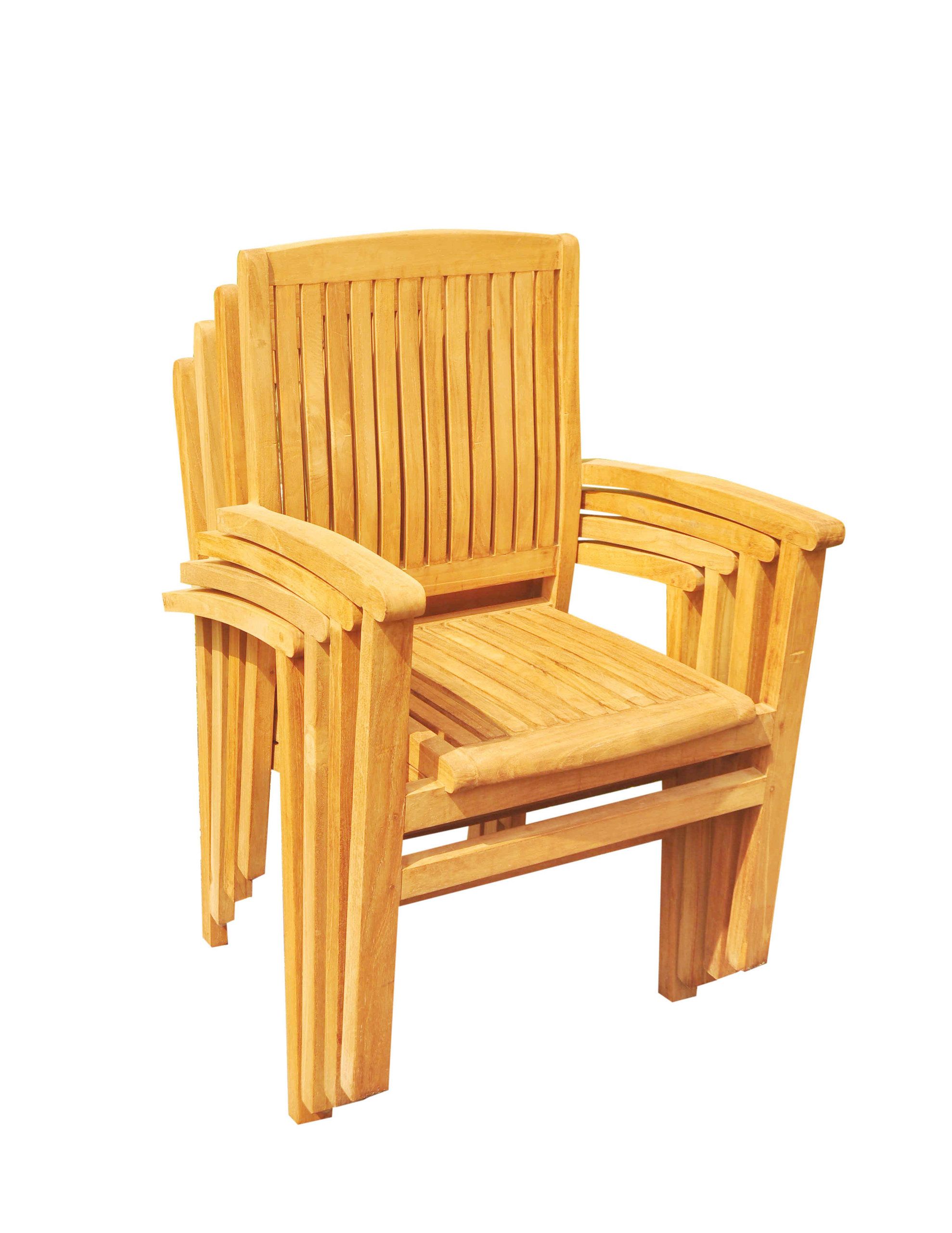 7-Piece Outdoor Teak Dining Set: 94" Oval Extn Table, 6 Wave Stacking ... with regard to Maximizing space efficiency with stackable outdoor seating solutions