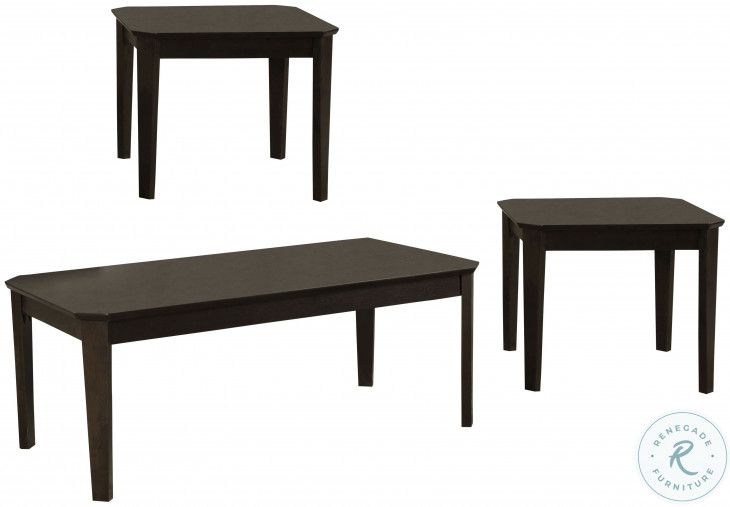 736184 Dark Brown 3 Piece Occasional Table Set From Coaster | Coleman ... for Dansk 3-Piece Occasional Table Set, Zebra Series