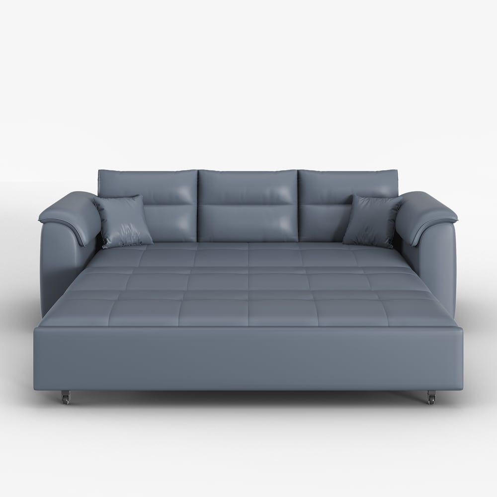 74" Leath-Aire Convertible Sofa Bed Deep Gray Full Sleeper Sofa With ... pertaining to Unveiling the Versatility of a 74" Queen Sleeper Sofa for Any Room