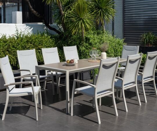 8 Seat Outdoor Dining Sets - Best Deals On Garden Furniture with Freda Outdoor Aluminum 8 Seater Dining Set
