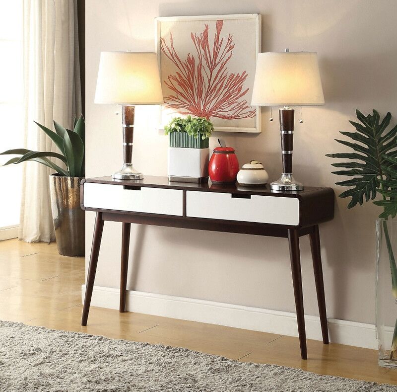 Acme 82854 Christa Espresso / White Finish Wood Sofa Console Entry ... within Understanding the Versatility of Christa Sofa Tables in Modern Living Spaces
