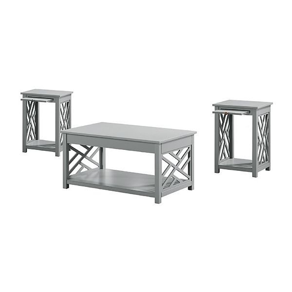 Alaterre Furniture Coventry Coffee Table & End Table 3-Piece Set within Driver Cocktail And End Tables 3-Piece Set