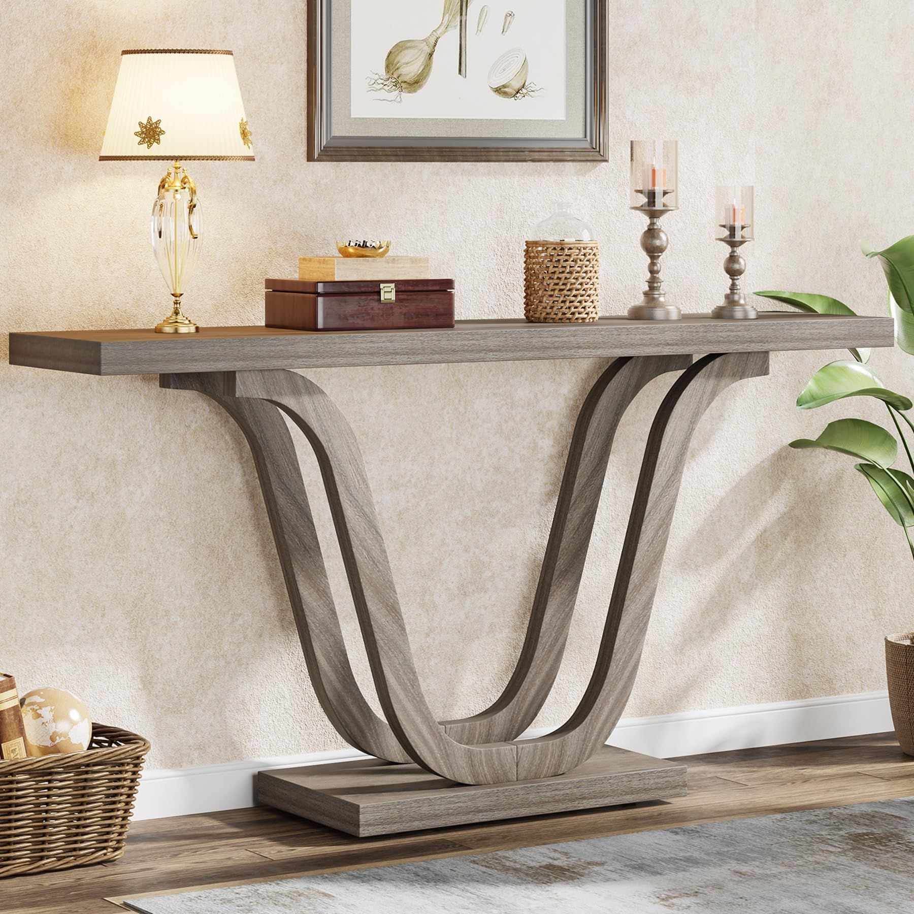 Amazon.com: Baxton Studio Everdon Modern Sofa Table, Dark Brown : Home ... with Everdon Sofa Table In Cappuccino