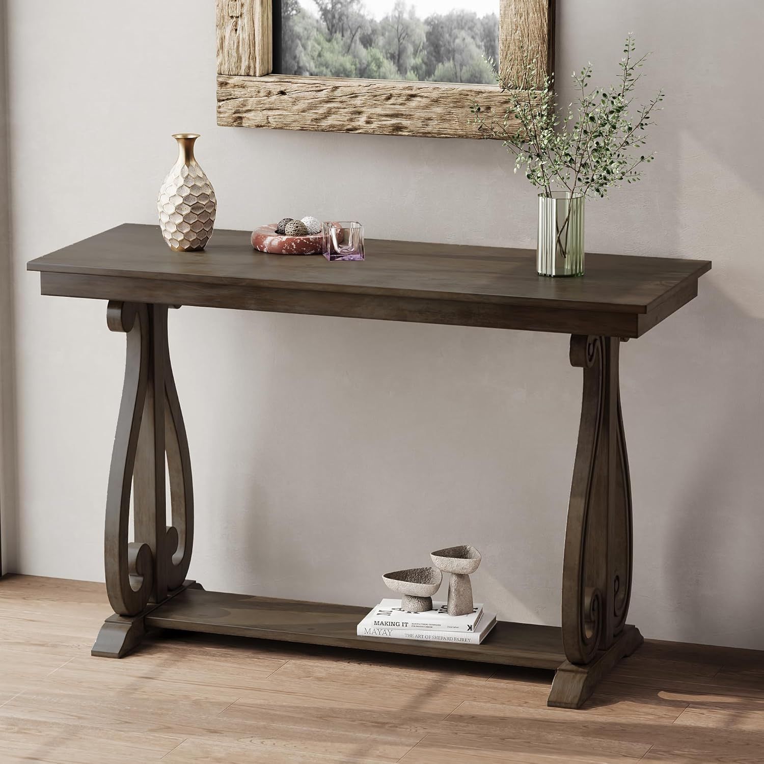 Amazon.com: Bellemave Vintage Console Table Entryway Table With Open ... in Comparing Firwood vs Other Woods for Console Table Construction