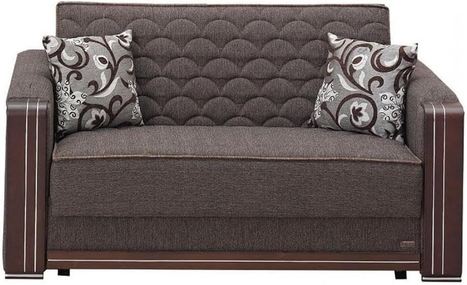 Amazon.com: Beyan Oregon Collection Chenille Upholstered Convertible ... with Beyan Signature Arizona 62" Chenille Convertible Sleeper Loveseat In Smoky Gray