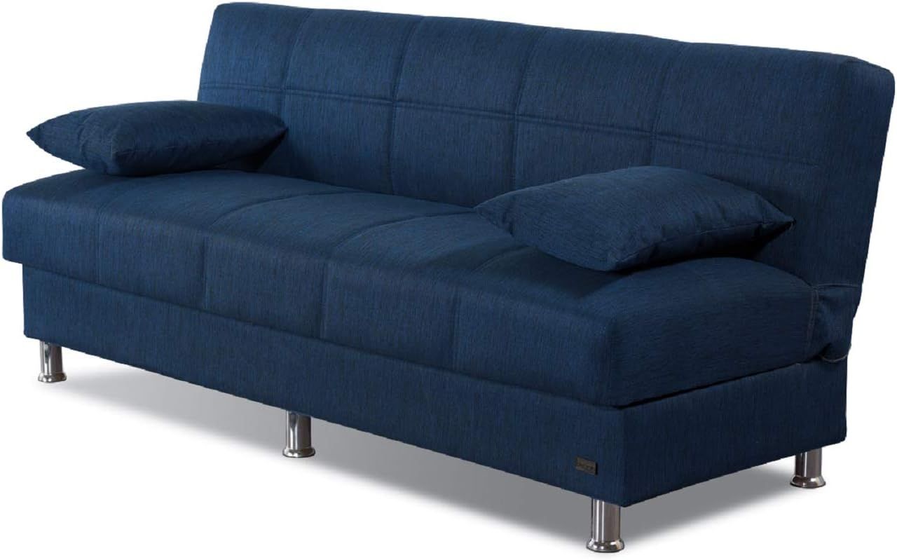 Amazon.com: Beyan Signature London Armless Sleeper Sofa Navy Blue ... for The practical benefits of choosing the Beyan Signature Zurich blue convertible sofa