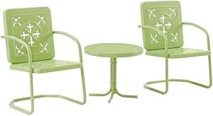 Amazon.com : Crosley Furniture Azalea 3-Piece Vintage Outdoor Chair And ... inside Bates 3-Piece Outdoor Chair Set, Turquoise Gloss Side Table And 2 Chairs