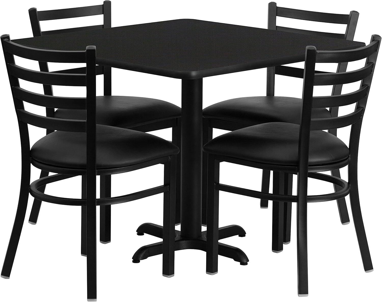 Amazon.com - Flash Furniture 5-Piece 36" Square Laminate Dining Table ... inside Flash Furniture 5 Piece Square Patio Dining Set In Black And Gray