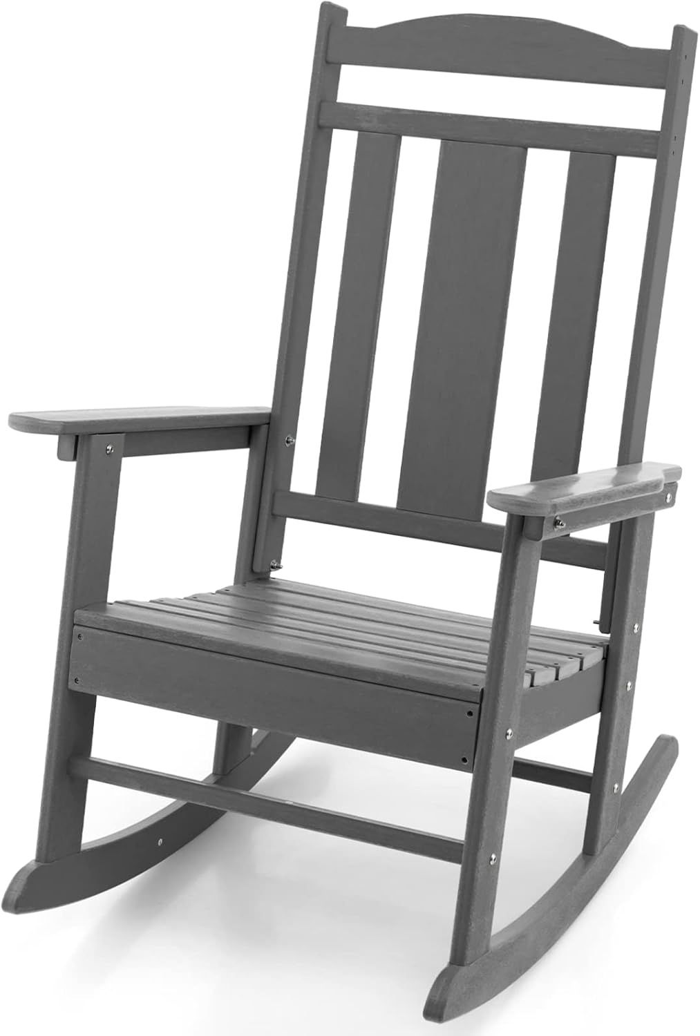 Amazon.com : Giantex Patio Rocking Chair - All-Weather Hdpe Porch ... in Classic All-Weather Rocking Chair With Slatted Back & Contoured Seat