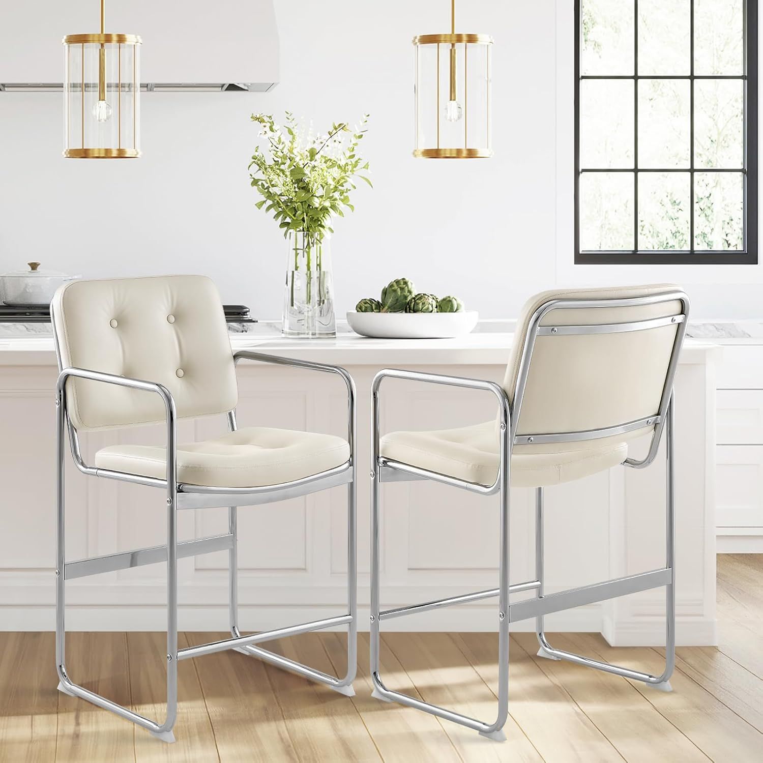 Amazon.com: Malol Pu Leather Bar Stools Set Of 2, 26 Inch Counter ... throughout Understanding the Versatility of 26-inch Counter Height Seating