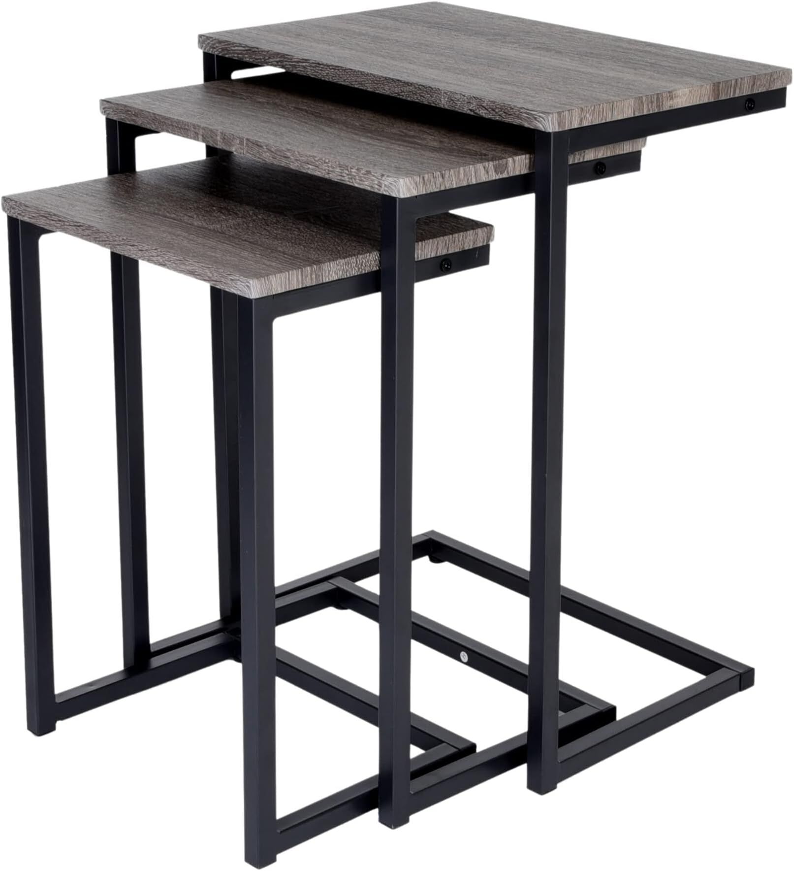 Amazon.com: Mdesign Modern Nesting Tables, Stackable Nightstand, Side ... with Maximizing functionality with stackable nesting tables in compact living areas