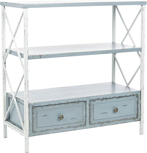 Amazon.com: Safavieh American Homes Collection Chandra Pale Blue And ... with Styling Secrets for Your Safavieh Chandra Console Table in Slate Green White Smoke