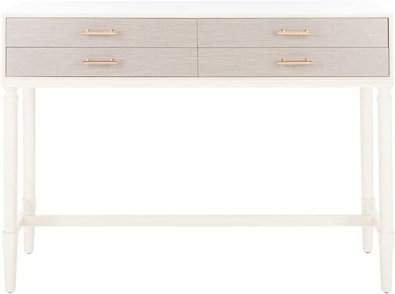 Amazon.com: Safavieh Home Collection Estella Distressed White 4-Drawer ... intended for Unveiling the Charm of the Safavieh Estella Distressed White Console Table