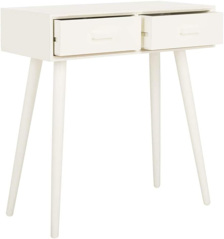 Amazon.com: Safavieh Home Dean Mid-Century Modern Antique White 2 ... with regard to Dean 2 Drawer Console, Cof5701C