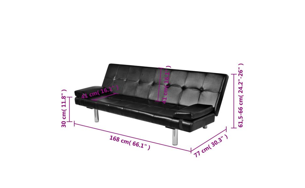 Amazon.com: Vidaxl Sofa Bed, Convertible Sectional Sofa Bed With Two ... throughout Vidaxl Sofa Bed Convertible Sectional Sofa Bed With Two Pillows Black Fabric