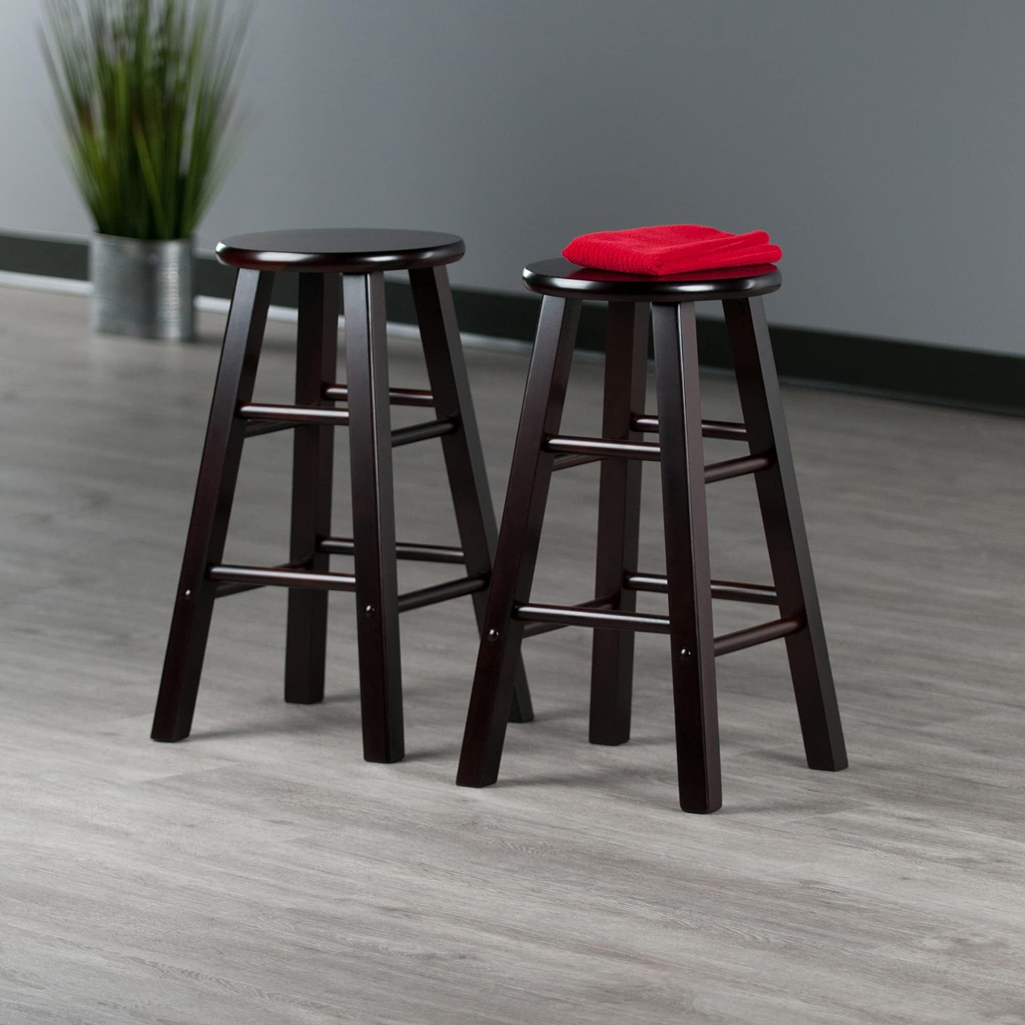 Amazon.com: Winsome Kaya 2-Pc Conductor Stool Set, Teak : Home & Kitchen throughout The art of balancing form and function in wooden stool construction