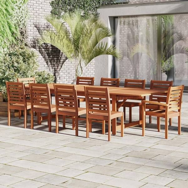 Amazonia Turner 11-Piece Eucalyptus Extendable Rectangular Patio Dining ... within Designing Your Dream Outdoor Space with the Affleck Patio Furniture