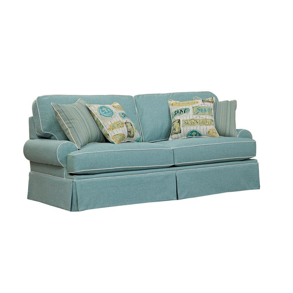 American Furniture Classics Coastal Aqua 90 In. Aqua Blue Polyester ... throughout American Furniture Classics 8-040M-S275A Coastal Aqua Series Sleeper Sofa