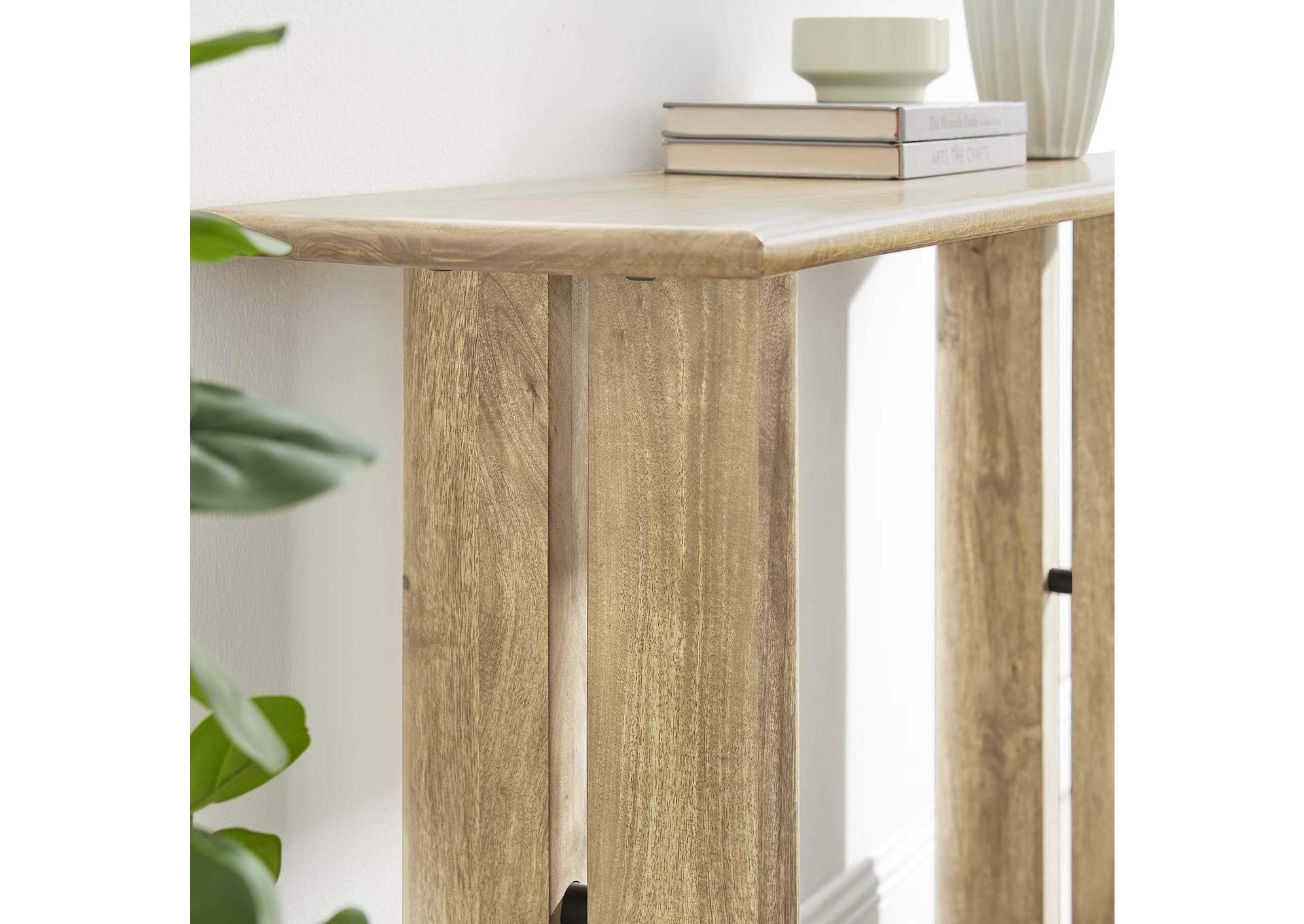 Amistad Wood Console Table with Amistad Wood Console Table, Oak