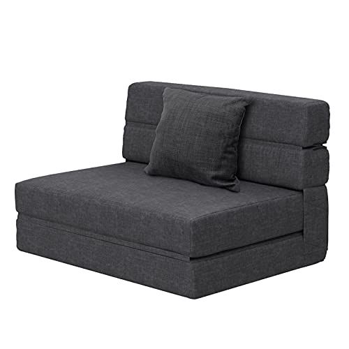 Anoner Fold Sofa Bed Couch Memory Foam With Pillow Futon Sleeper Chair ... regarding Versatile Sleeper Sofa With Chaise, Foam Cushions & Easy Fold-Out Design, Gray