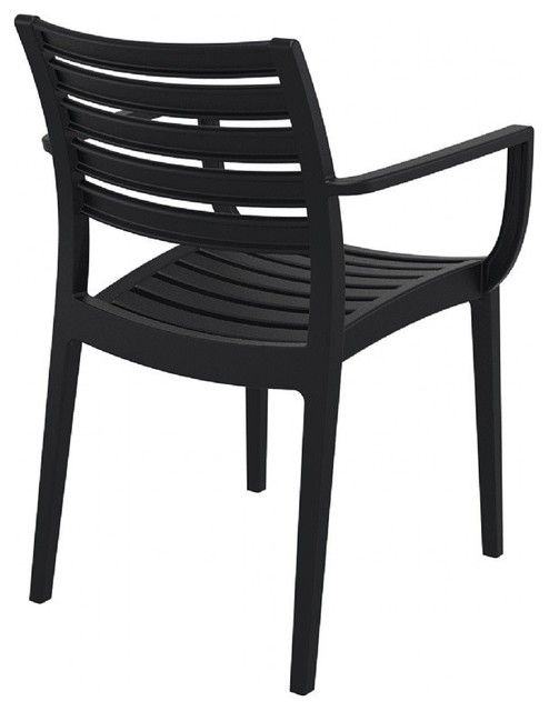 Artemis Outdoor Dining Arm Chair Brown, Set Of 2, Black - Contemporary ... intended for Exploring Materials and Craftsmanship in Contemporary Dining Sets