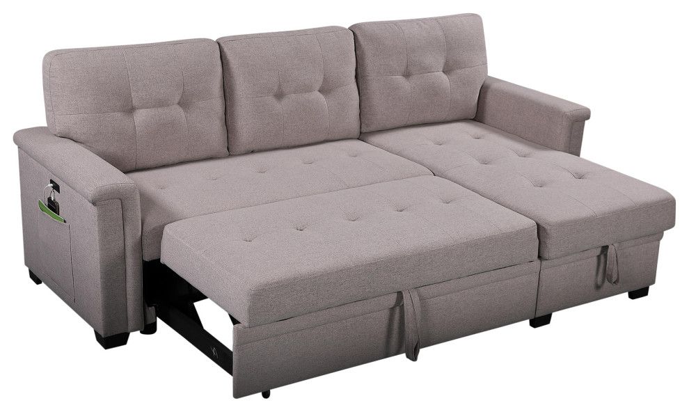 Ashlyn Sleeper Sofa With Usb Charger Pocket And Reversible Storage ... within The Ultimate Guide to Choosing a Sleeper Sofa The Ashlyn Gray Difference