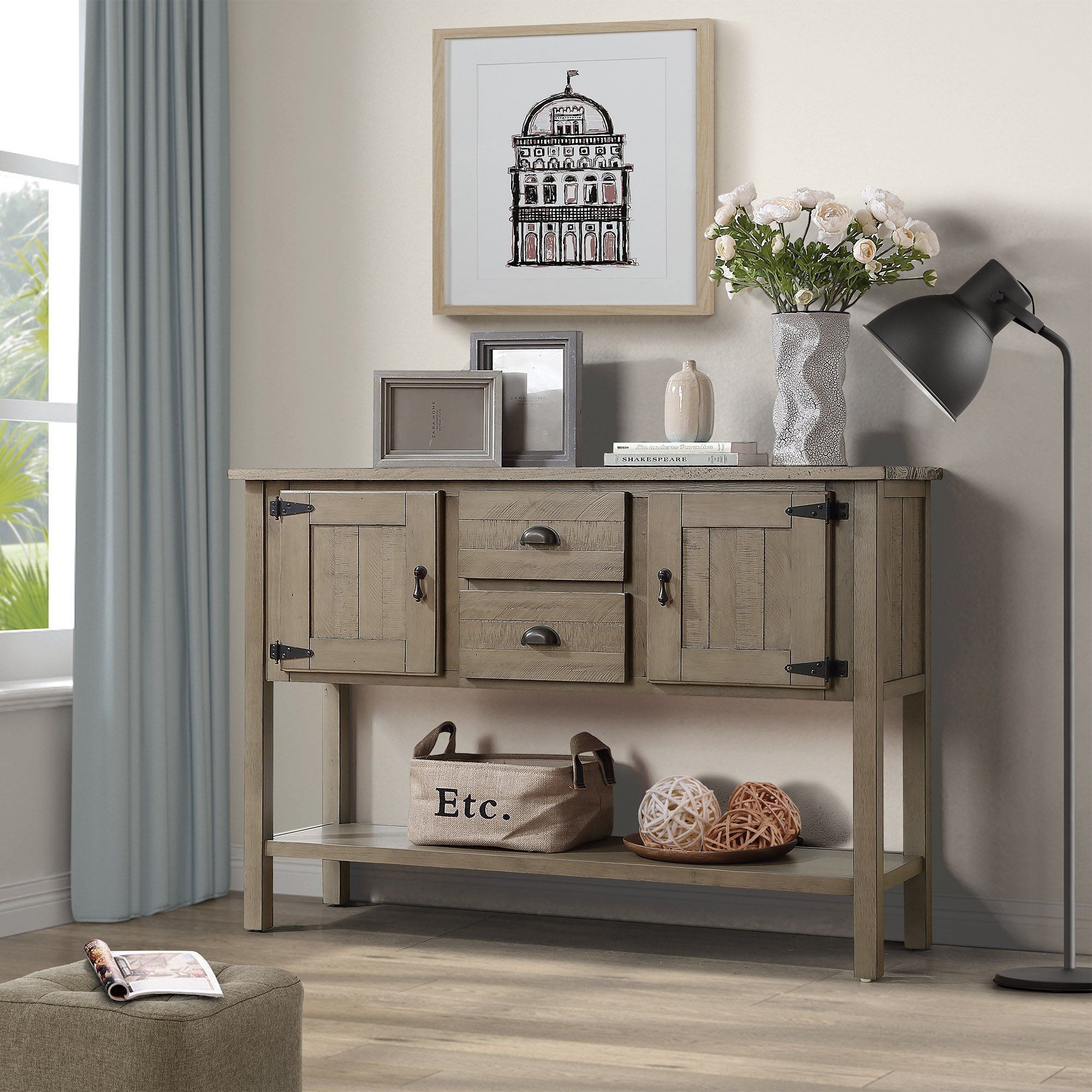 August Grove® 48'' Solid Wood Sideboard Console Table,Entryway Table ... inside Understanding the craftsmanship behind Gewnee 48'' solid wood sideboard console tables