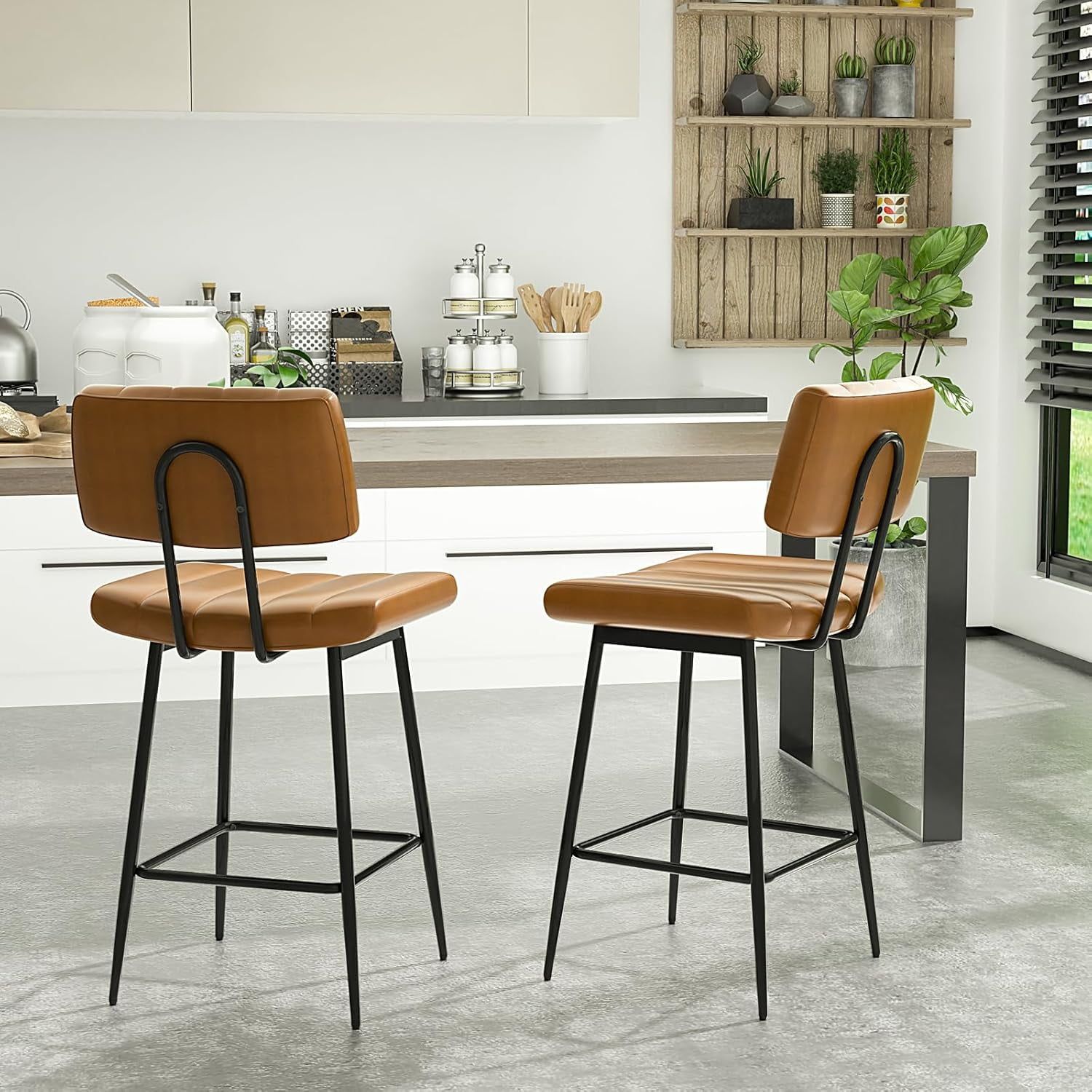 Bar Stools Set Of 2, 26 “Inch Counter Height Bar Stools With Back, Pu ... with Understanding the Versatility of 26-inch Counter Height Seating
