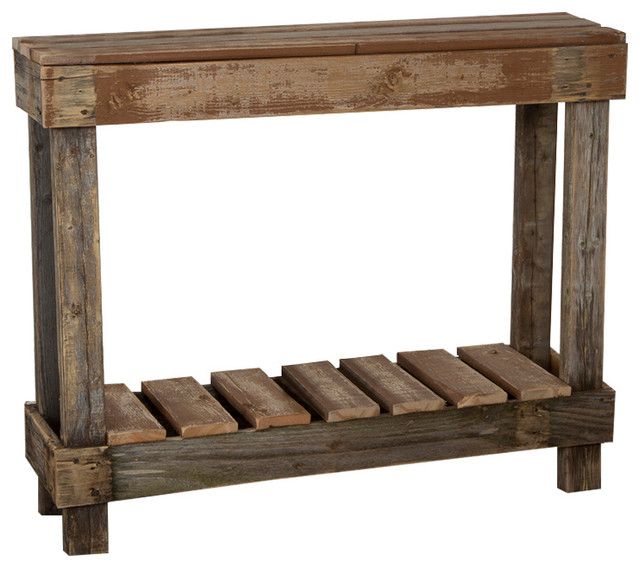 Barnwood Entry Table - Farmhouse - Console Tables - By (Del)Hutson Designs in Maximizing Space with Spacious Wood Top Console Tables and Slatted Designs
