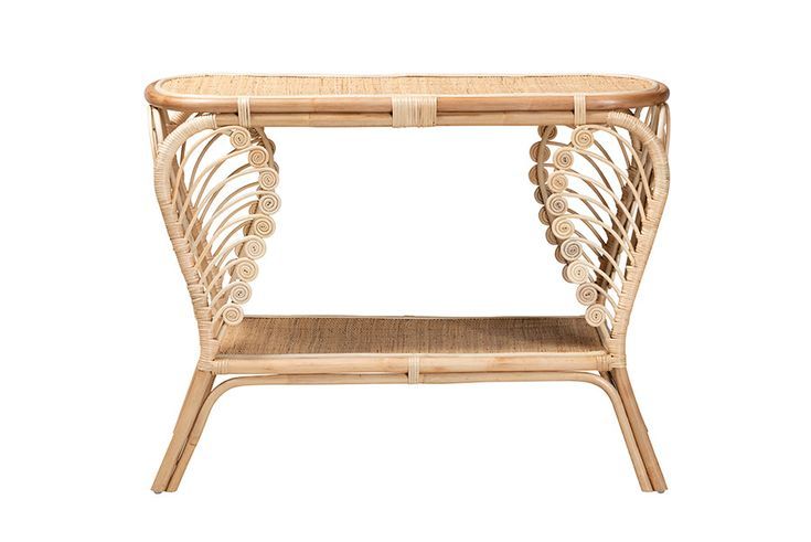Bastet Modern Bohemian Natural Brown Rattan 2-Tier Console Table ... with Baxton Studio Bastet Modern Bohemian Natural Brown Rattan 2-Tier Console Table