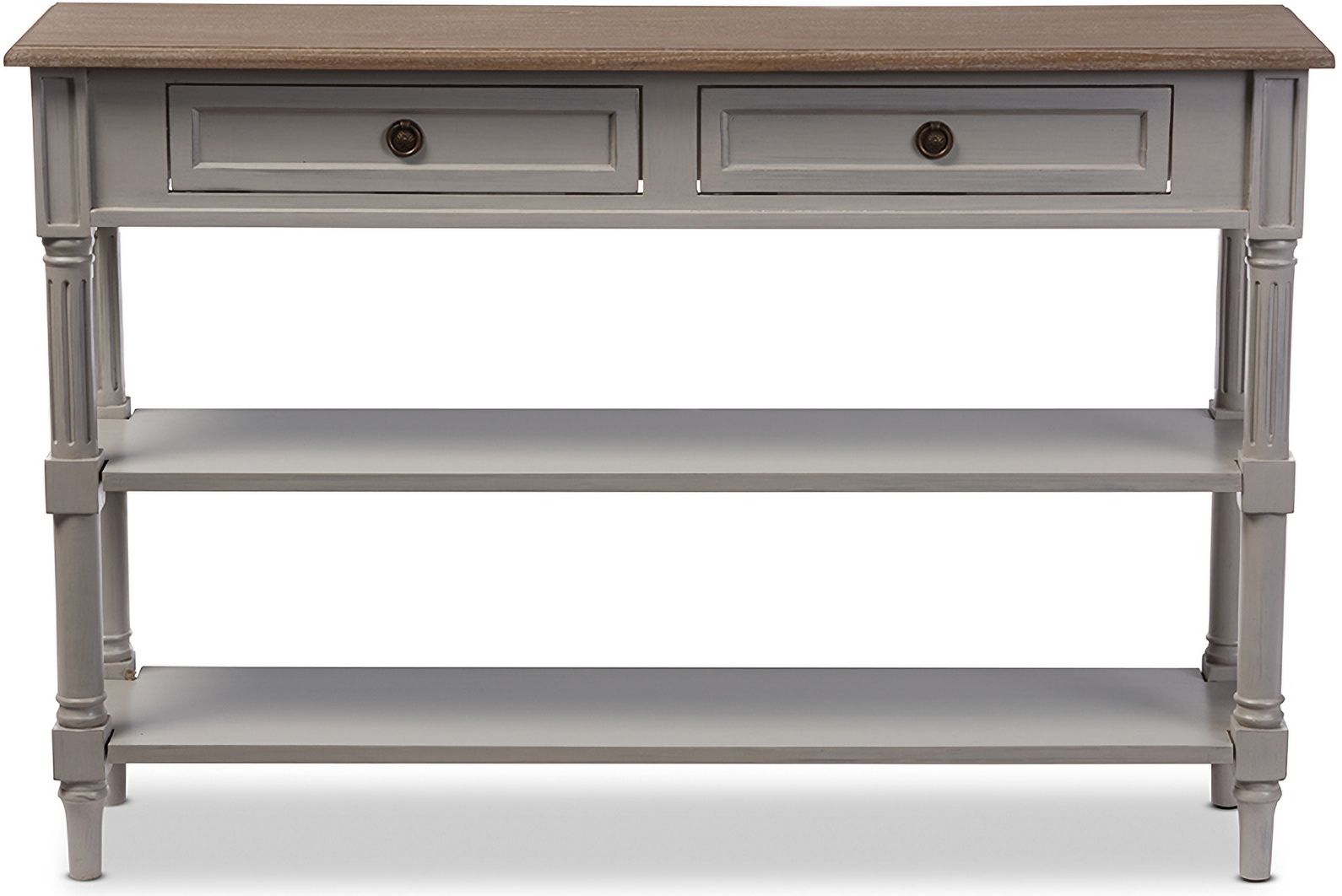 Baxton Studio Edouard French Provincial Style White Wash Distressed Two ... with Unpacking the Charm of the Fani Two-Tone 2-Drawer Console Table