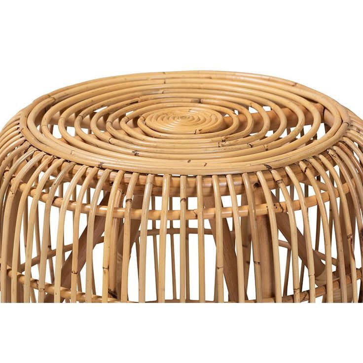 Baxton Studio Maverick Modern Bohemian Natural Brown Rattan End Table for Baxton Studio Bastet Modern Bohemian Natural Brown Rattan 2-Tier Console Table