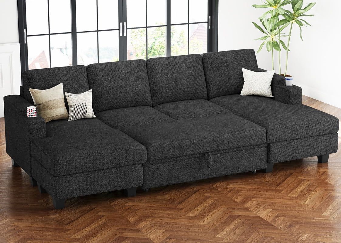 Belffin D52.8&Quot;Xw103&Quot;Xh36.4&Quot; Chenille Modular Sofa Sectional Sofa With ... throughout Your Guide to Maximizing Space with the Kipling II Chenille Sleeper Sectional