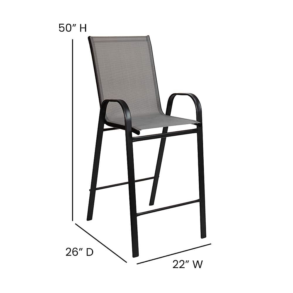 Best Buy: Flash Furniture Brazos Outdoor Square Modern Steel 5 Piece ... pertaining to Understanding the durability and weather resistance of modern patio dining sets
