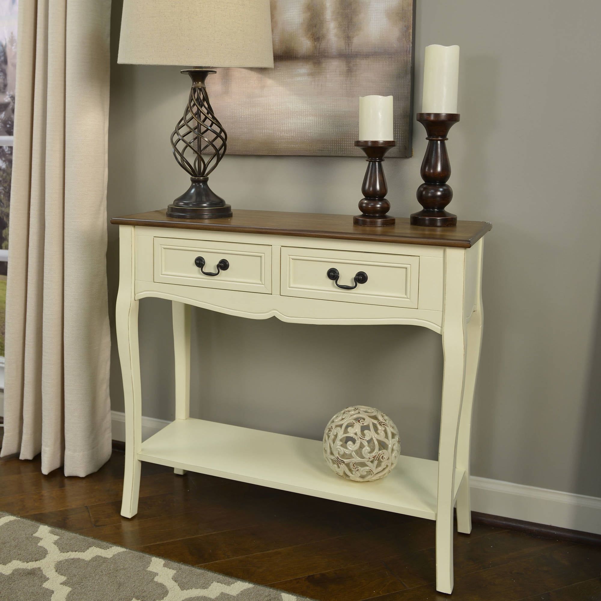 Better Homes And Gardens Two-Tone 2-Drawer Console Table Multiple ... throughout Unpacking the Charm of the Fani Two-Tone 2-Drawer Console Table