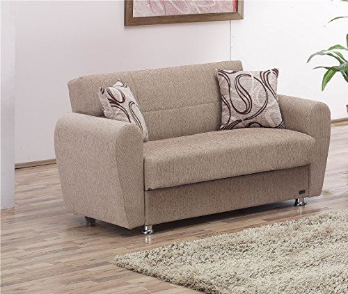 Beyan Colorado Collection Guest Room Convertible Storage Loveseat With ... for Beyan Signature Colorado 61" Chenille Convertible Sleeper Loveseat In Dark Beige