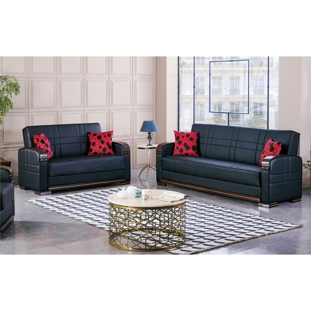 Beyan Signature Bronx 63" Faux Leather Convertible Sleeper Loveseat In ... in Maximizing Space with the Beyan Signature Halifax 75 Inch Sofa Solution