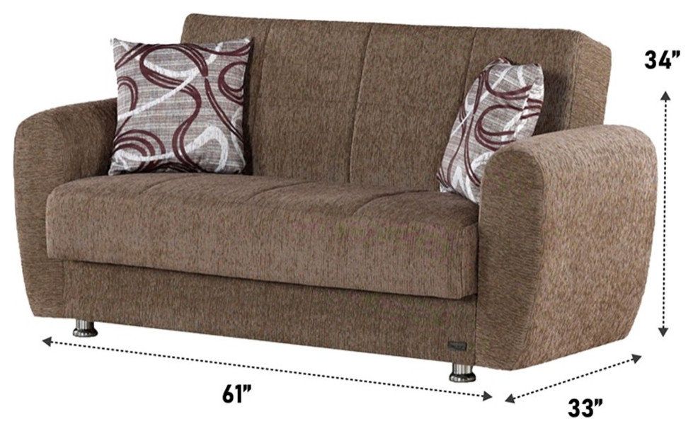 Beyan Signature Colorado 61" Chenille Convertible Sleeper Loveseat In ... pertaining to Beyan Signature Chestnut 61" Chenille Convertible Sleeper Loveseat In Brown