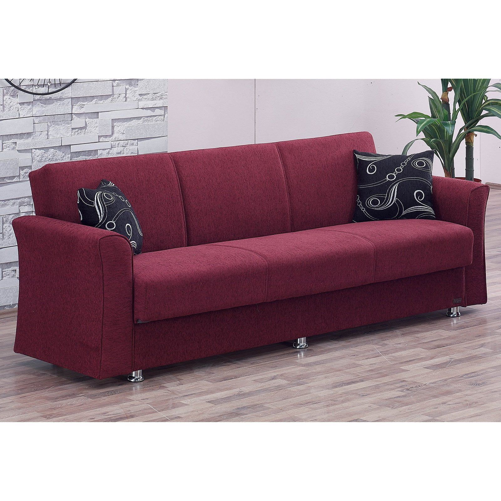 Beyan Signature Ohio 89&amp;quot; Chenille Convertible Sleeper Sofa With Storage ... inside Beyan Signature Zurich 89&amp;quot; Chenille Convertible Sleeper Sofa In Blue