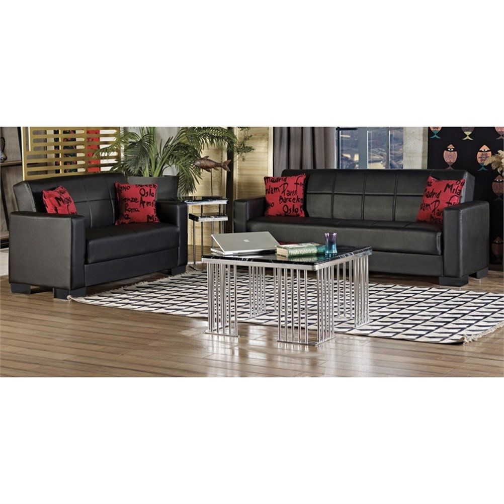 Beyan Signature Vermont 84" Faux Leather Convertible Sleeper Sofa In ... for Beyan Signature Halifax 75" Faux Leather Convertible Sleeper Sofa In Black